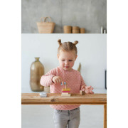 Barevná pyramida se slepičkou - dřevěná skládačka 8 dílů Cubika