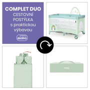 Complet duo cestovní postýlka s druhým dnem a hrazdičkou Asalvo