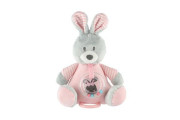 Zajíc natahovací hrací strojek plyš růžový