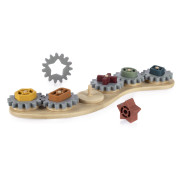 Silikonová bambusová skládačka ozubená kolečka, Multicolor