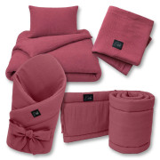 Luxusní dětské mušelínové povlečení Ruby red 100 x 135 cm Esito