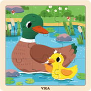 Dřevěné puzzle 9 dílků Viga - kachna