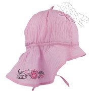 Dívčí letní vázací klobouk s plachetkou Krab Růžový RDX