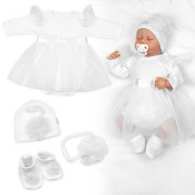 Luxusní 4D slavnostní sada oblečení pro miminko Girl bílá