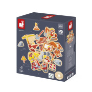 Dřevěné magnetky pro děti Na stavbě 24 ks Janod