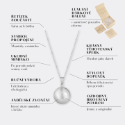 Těhotenský šperk bola Moon stříbrná s broušeným povrchem + řetízek Moniel