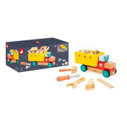 Dřevěná stavebnice tahací auto s nářadím BricoKids Janod