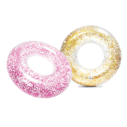 Kruh plovací flitrový růžová