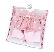 Obleček pro panenku miminko New Born velikosti 26 cm Llorens 1dílný růžový