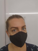 Látková respirační rouška - maska dámská jednovrstvá černá letní