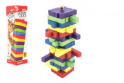 Hra věž dřevěná 60 ks barevných dílků