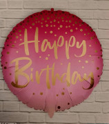 Kruh - Ombre zlaté HB - růžový 46 cm fóliový balónek + závaží