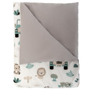 Povlečení 120x90 cm (peřinka + polštářek) Pojizdná zoo/šedá Bomimi 
