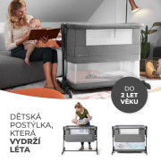 Dětská polohovatelná postýlka Neste grow Light Grey Full Wood Kinderkraft