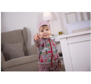 Mikina hřejivá rozepínací starorůžová s muchomůrkami