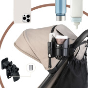 Uni držák na nápoje & telefon 2 v 1 černý Sipo