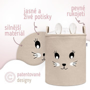 Koš na hračky XL se šňůrkou, skládací bavlněný / 63 l Sipo 