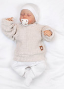 Rostoucí oversize pletený svetřík pro miminko sv. béžový Baby Nellys