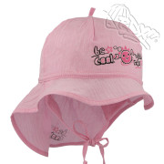 Dívčí letní vázací klobouk s plachetkou Krab Růžový RDX