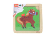 Dřevěné puzzle - kůň 4 dílky Viga