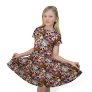 Dívčí kolové šaty Leontýna hnědá Esito