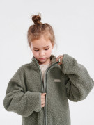 Fleecová bunda Theo Vetiver Green Leokid