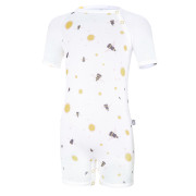 Overal tenký krátký Tisk Outlast® UPF 50+ bílá čmeláci Little Angel