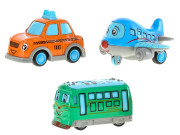 Vozidlo veselé 7cm kov na zpětný chod 3 ks 18 m+