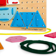 Dřevěná šněrovací hra Geometrické tvary Bigjigs Toys
