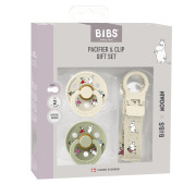 Dárkový set Moomin klip + šídítka 6-18 m Ivory/Sage Bibs