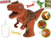 Dinoworld dinosaurus 17cm na baterie se světlem a zvukem vytvářející páru