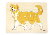 Dřevěná montessori vkládačka - pes