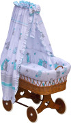 Proutěný košík na miminko s nebesy Scarlett Pupis - modrá