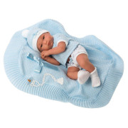 Obleček pro panenku miminko New Born velikosti 35-36 cm Llorens 4dílný modrý