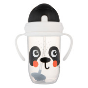 Hrneček nevylévací se slámkou a závažím BabiesBoo 270 ml panda Canpol babies