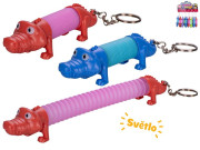 Krokodýl natahovací/přívěsek na klíče se světlem 