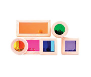 Wonderworld Dřevěné chrastící duhové kostky