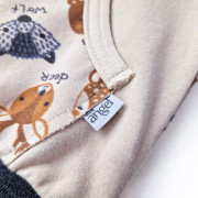 Mikina smyk rozepínací Outlast® - latte barevná zvířátka