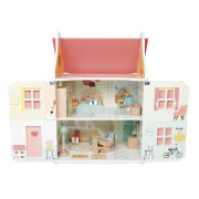 Dřevěný domeček pro panenky s rodinou a nábytkem Janod