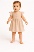 Kojenecké mušelínové šaty beige New Baby