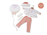 Obleček pro panenku miminko New Born velikosti 40-42 cm Llorens 4dílny růžovo-bilý