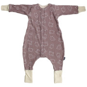 Merino spací pytel s nohavicemi a odepínacími rukávy hnědé ovečky 