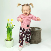 Dětské tepláky s vysokým pasem Daisy vínová Esito