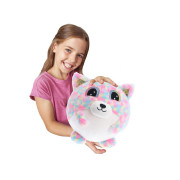 Plyšové skákací kulaté zvířátko s třpytivýma očima 30 cm