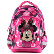 Školní batoh Minnie - Růžovo černé kostky