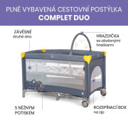 Complet duo cestovní postýlka s druhým dnem a hrazdičkou Asalvo