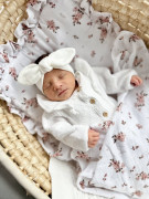 Mušelínová letní sada polštář s volánky Malé květiny Infantilo