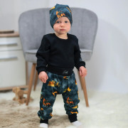 Dětské tepláky s vysokým pasem Bagry černá Esito