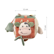 Senzorická textilní kostka Cow Bingo BabyOno