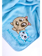 Dětská deka Sensillo Pejsek a Kočička 75x100 cm BLUE
